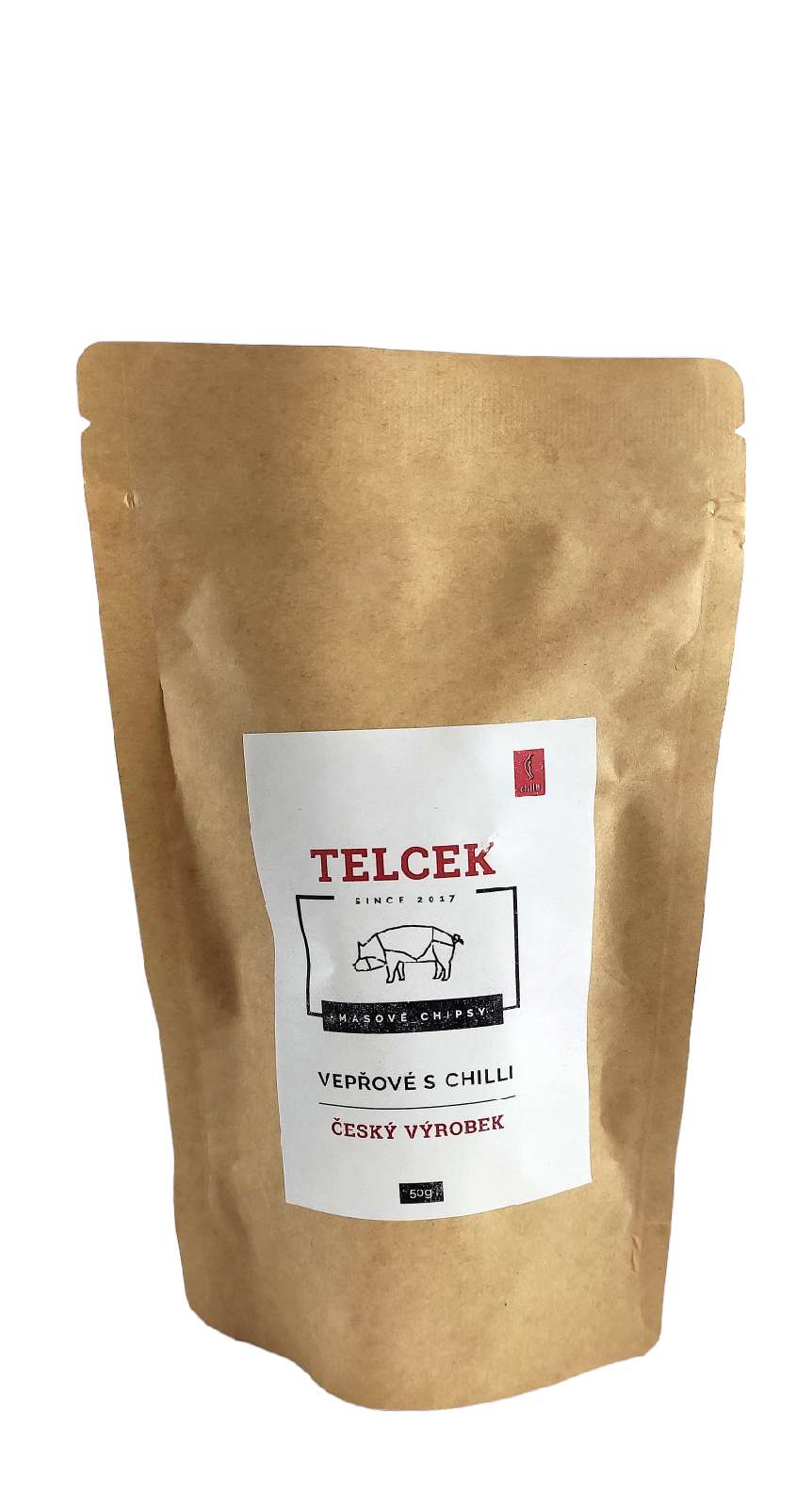 Telcek Vepřové chipsy chilli original 50g